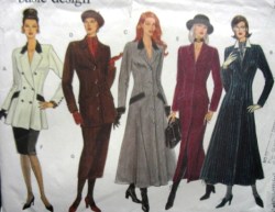1237 EZ LONG FLARE 1-2 BREASTED DRESS, TOP, SKIRT PATTERN 18-22